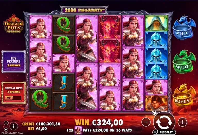 Screenshot 1 van Dragon Pots Megaways